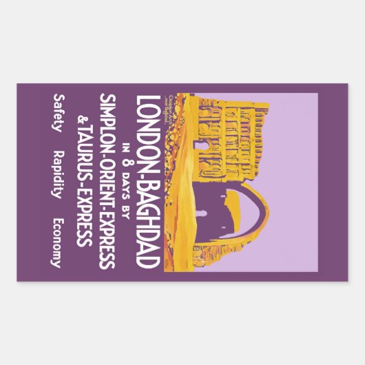 Londen - Bagdad Orient Express Rechthoekige Sticker (Voorkant)