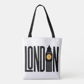 Londen Bellen - Iconische bezienswaardigheden Canv Tote Bag (Achterkant)