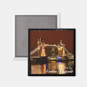 Londen - beroemde, towerbrug bij nacht (Magnet) Magneet (Voorkant / Achterkant)