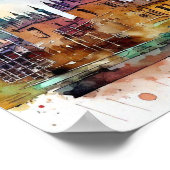 Londen-Big Ben-A, Waterverf Poster (Hoek)