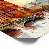 Londen-Big Ben-C, Waterverf Poster (Hoek)