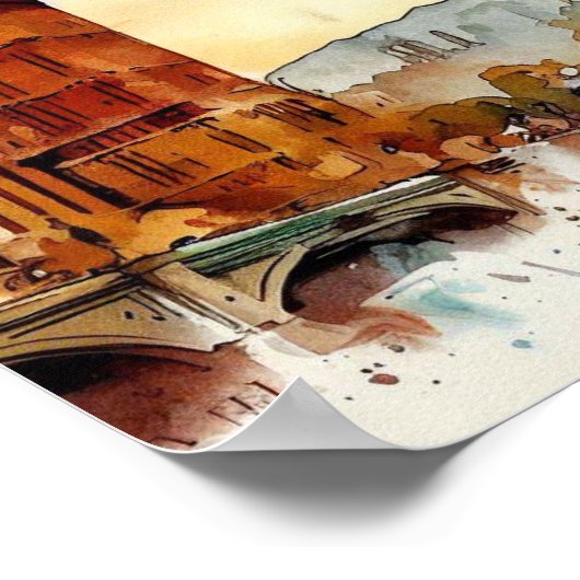 Londen-Big Ben-C, Waterverf Poster (Hoek)