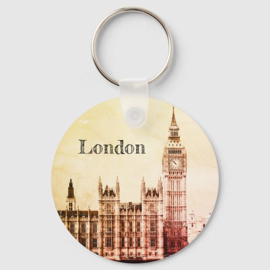 Londen & Big Ben Clock, Westminster /  Verenigd Ko Sleutelhanger (Achterkant)