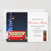 Londen Big Ben Double Decker Bus Vrolijk Kerstfees Kaart (Voorkant)