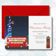 Londen Big Ben dubbeldekker bus Prettig kerstfeest