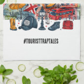 Londen Big Ben Dubbeldeks Bus Westminster Tourist Theedoek (Gevouwen)