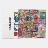 Londen Big Ben Dubbeldeks Bus Westminster Tourist Theedoek (Horizontaal)