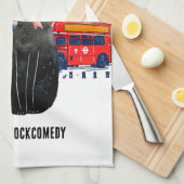 Londen Big Ben Dubbeldeks Bus Westminster Tourist Theedoek (Quarter Fold)