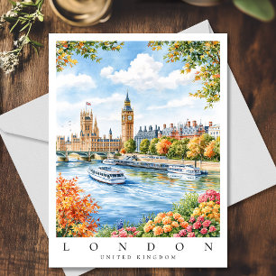 Londen Big Ben Engeland Aquarel Reizen Briefkaart