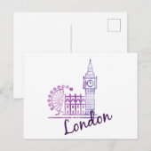 Londen, Big Ben, Engeland Briefkaart (Voorkant / Achterkant)