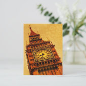 Londen, Big Ben grunge Briefkaart (Staand voorkant)