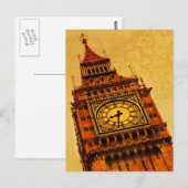 Londen, Big Ben grunge Briefkaart (Voorkant / Achterkant)