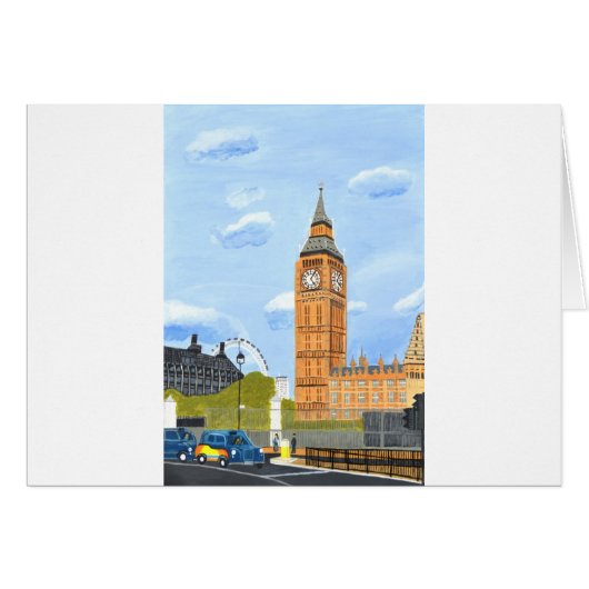 Londen Big Ben kaart (Voorkant Horizontaal)