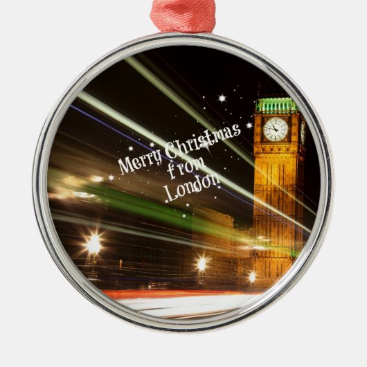 Londen - Big Ben Kerstmis Metalen Ornament (Voorkant)