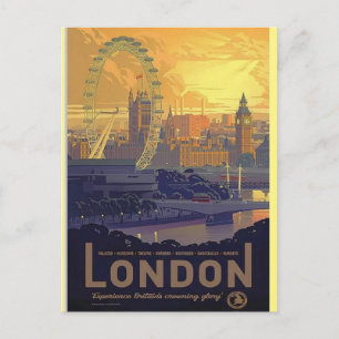 Londen Big Ben Parlement Thames River Briefkaart