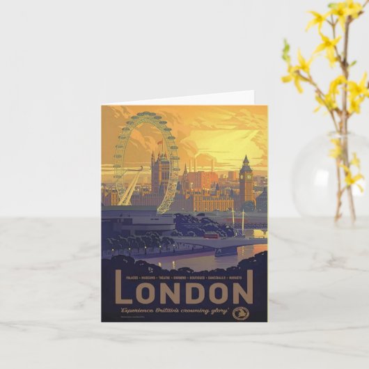  Londen Big Ben Parlement Thames River Kaart (Gele Bloem)