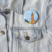 Londen Big Ben Ronde Button 5,7 Cm (In situ)