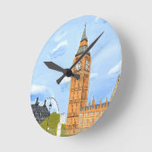 Londen Big Ben Ronde Klok (Hoek)