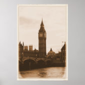Londen - Big Ben - Thames - Poster (Voorkant)
