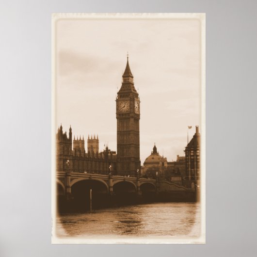 Londen - Big Ben - Thames - Poster (Voorkant)