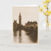 Londen - Big Ben - Thames Wenskaart Kaart (Gele Bloem)