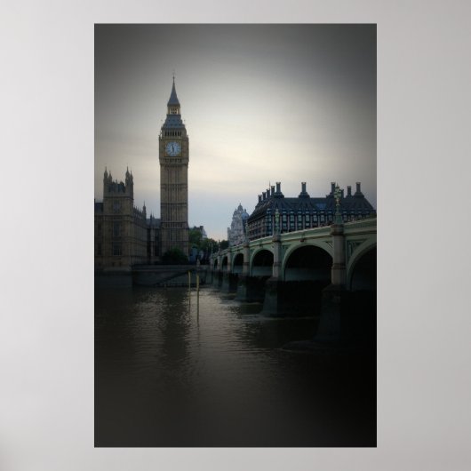 Londen - Big Ben - Theems - Poster (Voorkant)