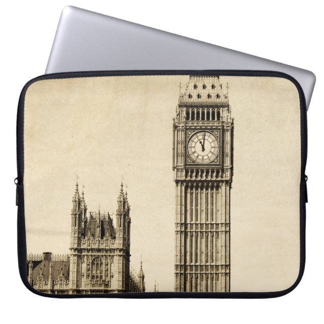 Londen Big Ben:  Uitzicht Laptop Sleeve (Voorkant)