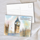  Londen big ben Waterverf Briefkaart