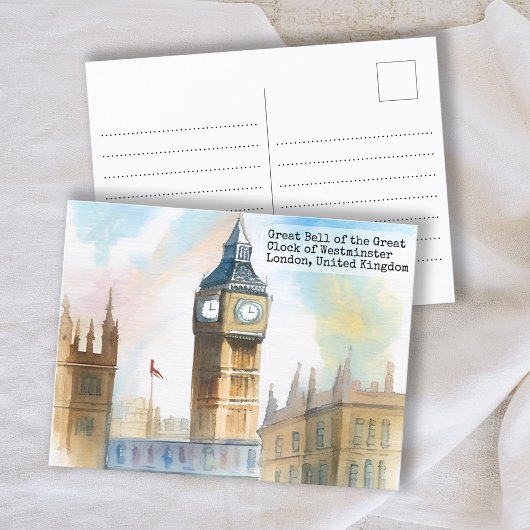  Londen big ben Waterverf Briefkaart
