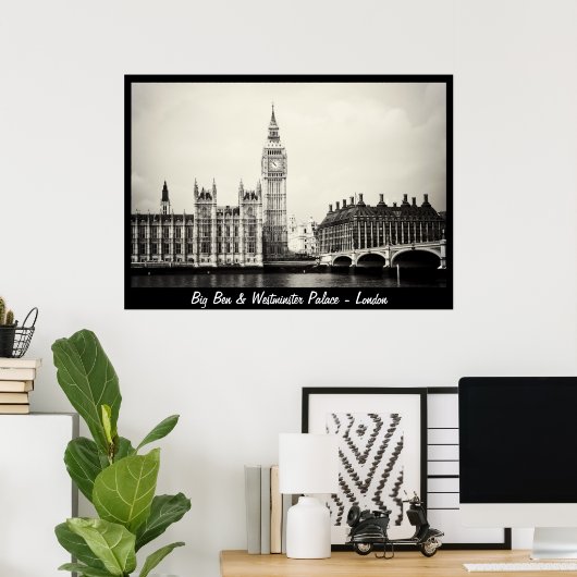 Londen - Big Ben, Westminster Palace No.1 (Poster) Poster (Thuiskantoor)
