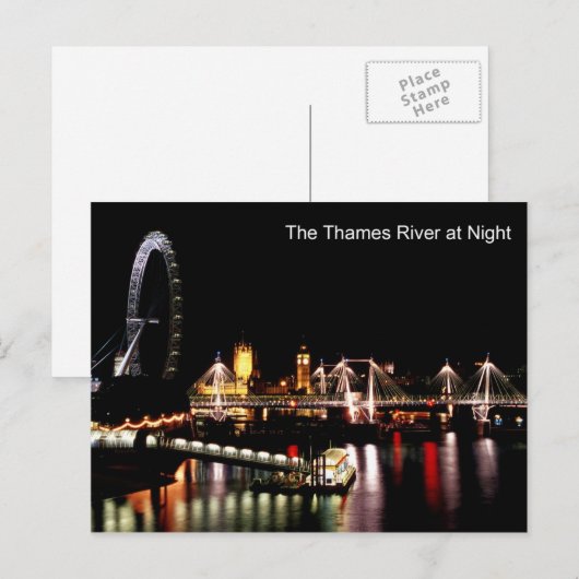 londen bij nacht briefkaart (Voorkant / Achterkant)