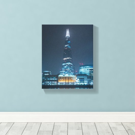 Londen bij Night Canvas Afdruk (Insitu (Houten vloer))