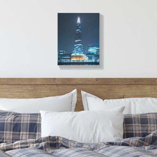 Londen bij Night Canvas Afdruk (Insitu (Slaapkamer))