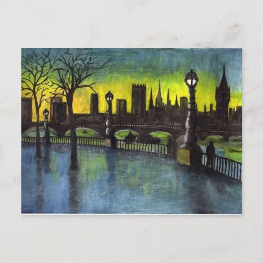 Londen bij Night Painting Briefkaart (Voorkant)