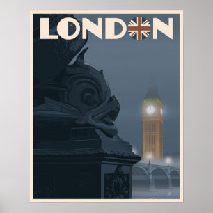 Londen bij Night Poster