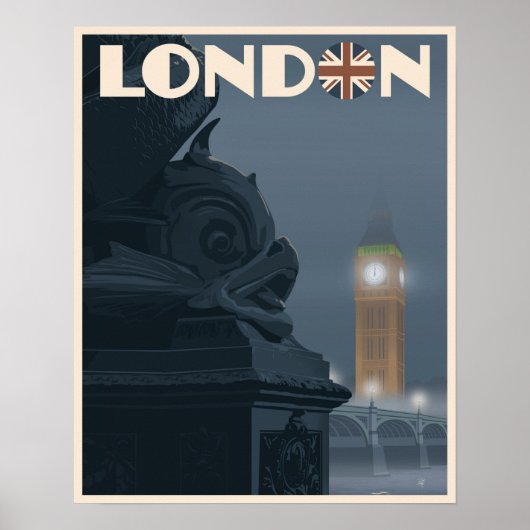 Londen bij Night Poster (Voorkant)