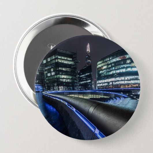 Londen bij Night Ronde Button 4,0 Cm (Voorkant /achterkant)