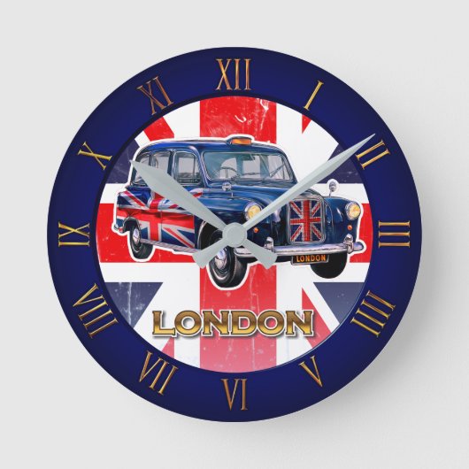  Londen Black Cab Ronde Klok (Voorkant)