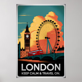  Londen – Blijf kalm en reis verder Poster
