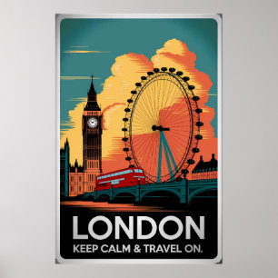  Londen – Blijf kalm en reis verder Poster