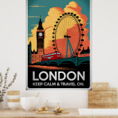  Londen – Blijf kalm en reis verder Poster (Keuken)