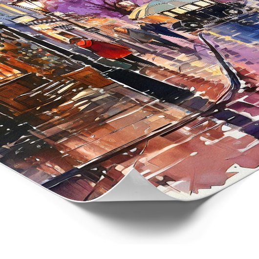 Londen Bohemian stijl Waterverf schilderij Poster (Hoek)