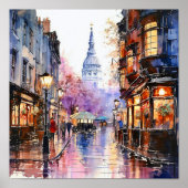 Londen Bohemian stijl Waterverf schilderij Poster (Voorkant)