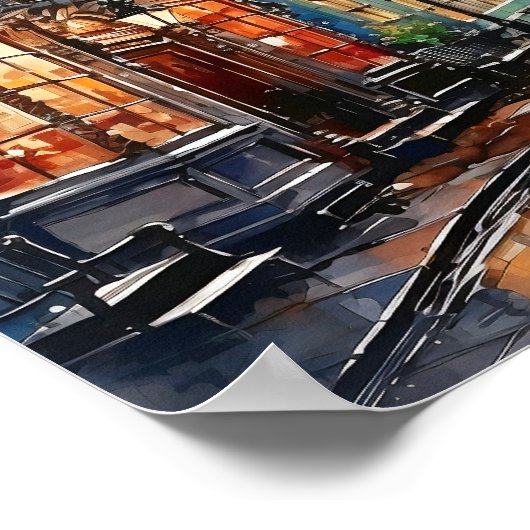 Londen Bohemian stijl Waterverf schilderij Poster (Hoek)