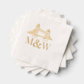 Londen Bridge LG Ampersand Paar Bruiloft 2 Init Folie Servetten (Insitu (Gestapeld))