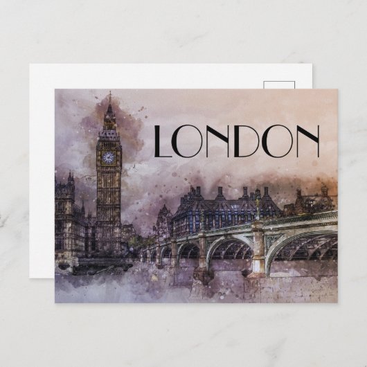 Londen Briefkaart (Voorkant / Achterkant)