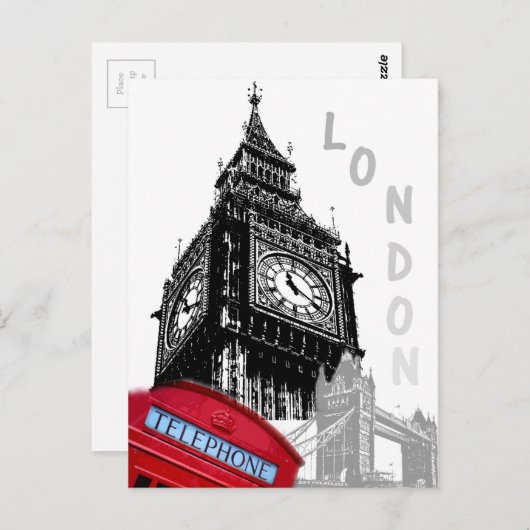Londen Briefkaart (Voorkant / Achterkant)