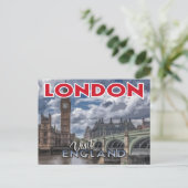 Londen, briefkaart van serie Bezoek... (Staand voorkant)
