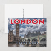 Londen, briefkaart van serie Bezoek... (Voorkant / Achterkant)