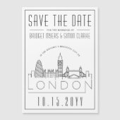 Londen bruiloft | Gestileerde skyline De datum ops (Voorkant)